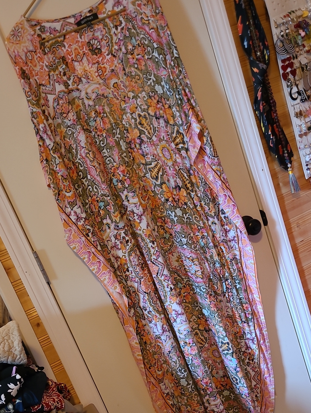 Ellen Tracy Multicolor Floral Print Maxi Dress